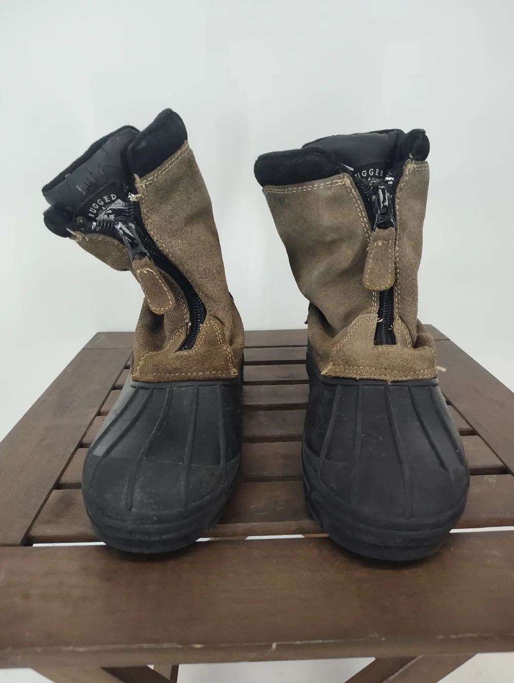 Rugged Exposure Men's Suede Upper Waterproof Snow Boots - Brown/Black Size 8